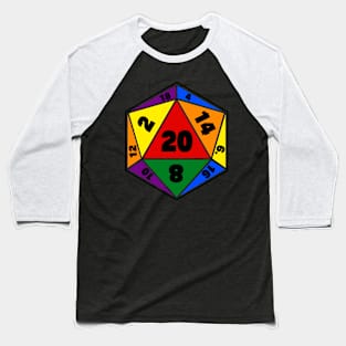 Dungeons & Dragons Colorful D20 Dice Baseball T-Shirt